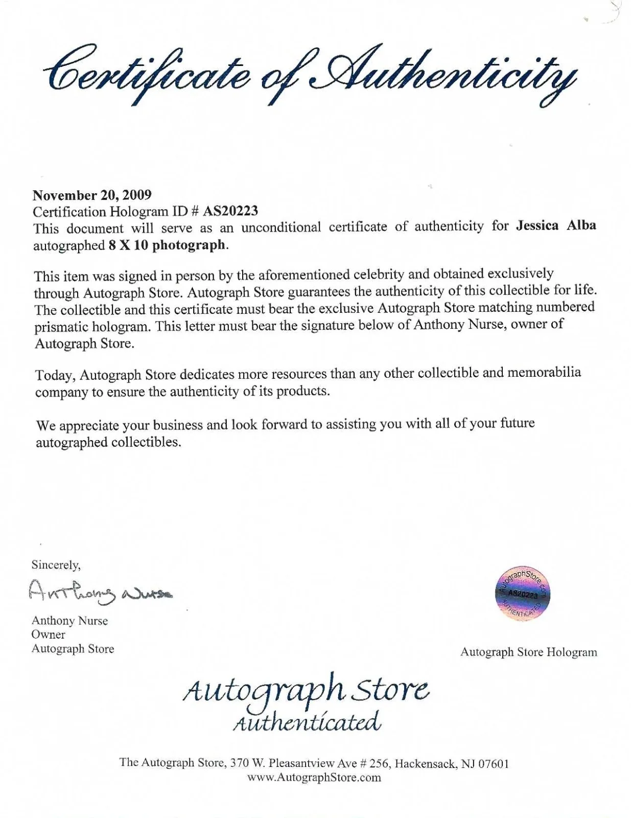 Jessica Alba — Jessica Alba Signed Autographed Sexy Hot 8x10 Photo with COA, image 2