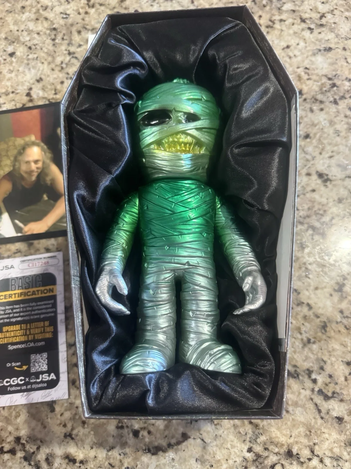 kirk hammett signed Tomb Mummy Jsa Coa, image 3