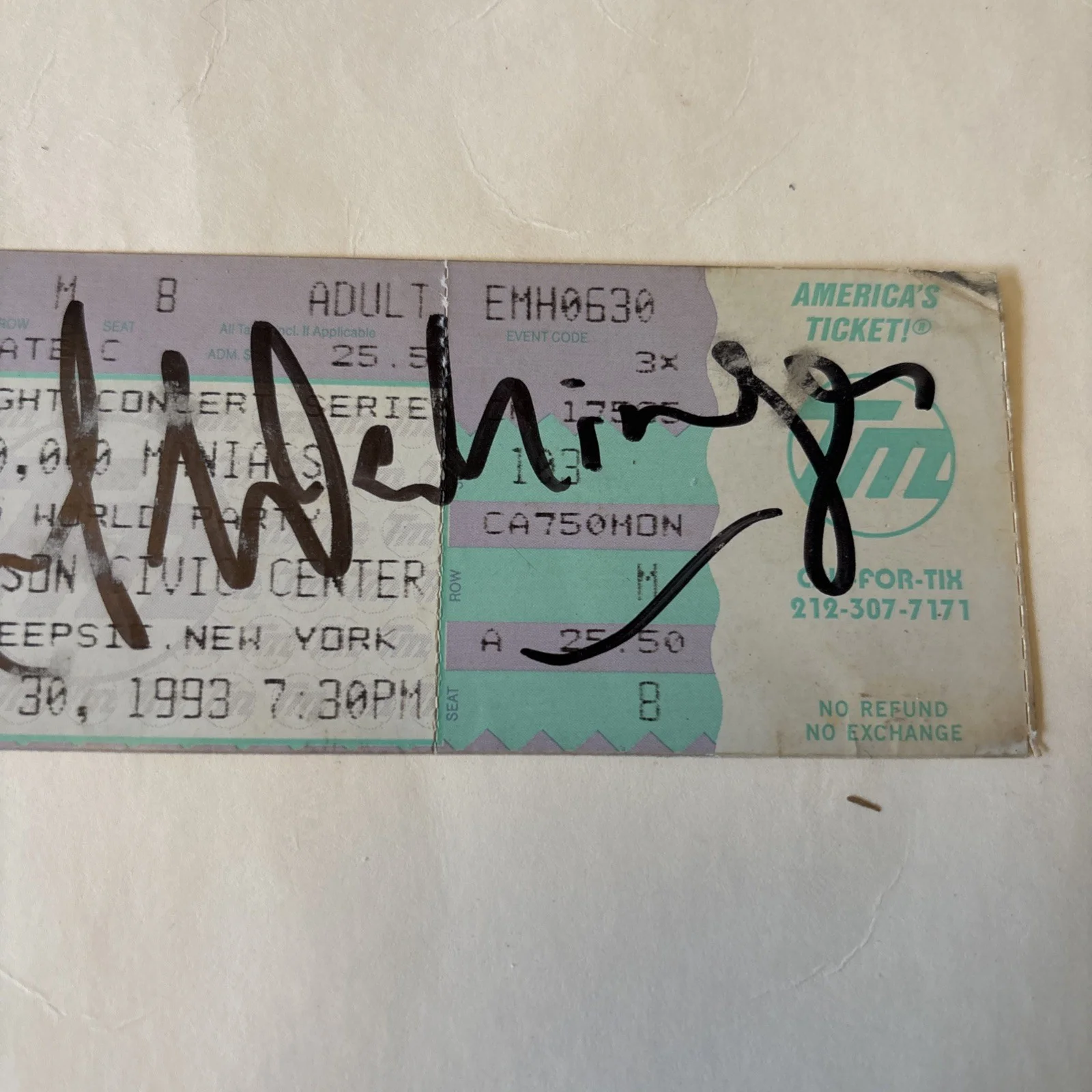 Karl Walinger Signed ticket 10000 Maniacs and World Party June 30 1993 Civic Ctr, image 5
