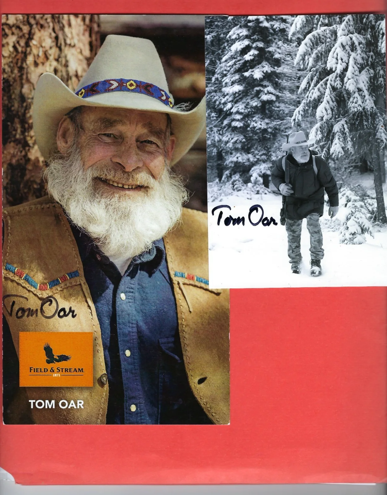 Tom Oar — Lot of 2 signed photos of Tom Oar, Mountain Men star, obtained from his mother