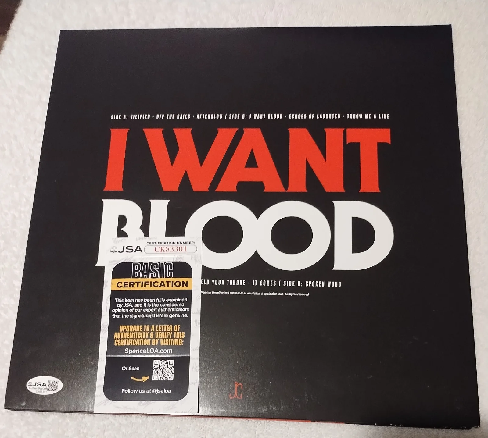 ALICE IN CHAINS SIGNED JERRY CANTRELL I WANT BLOOD VINYL LP 2 X COA DIRT JSA, image 2