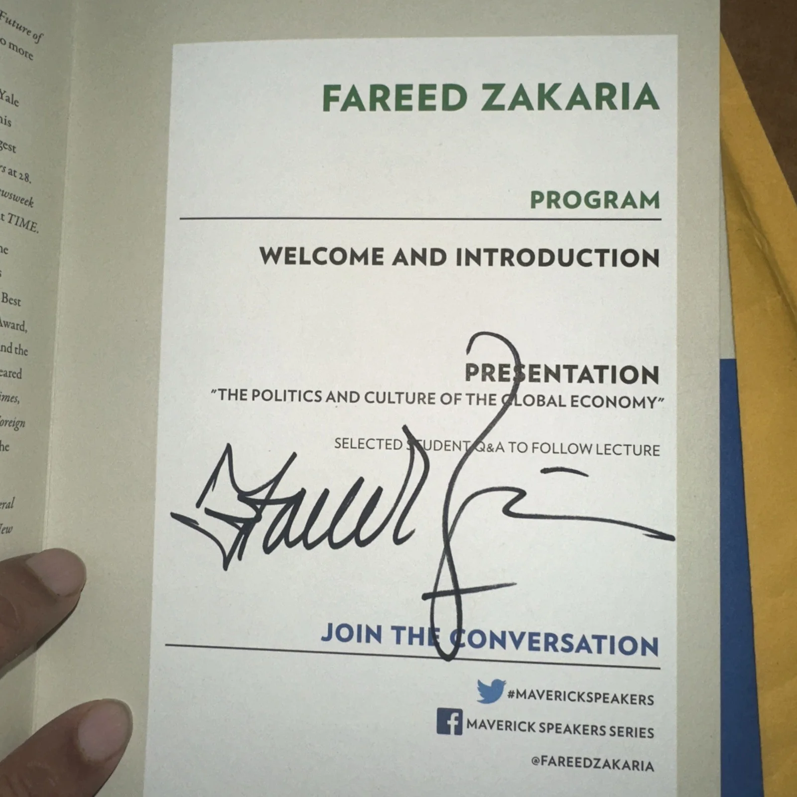 Fareed Zakaria SIGNED ( Speaker Series), image 2