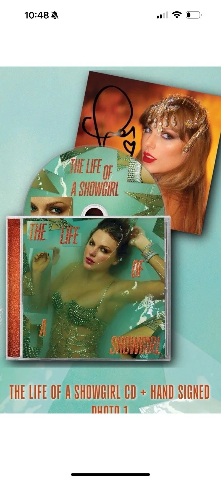 SEALED | TAYLOR SWIFT | HAND SIGNED | THE LIFE OF A SHOWGIRL CD | AUTOGRAPHED, изображение 5