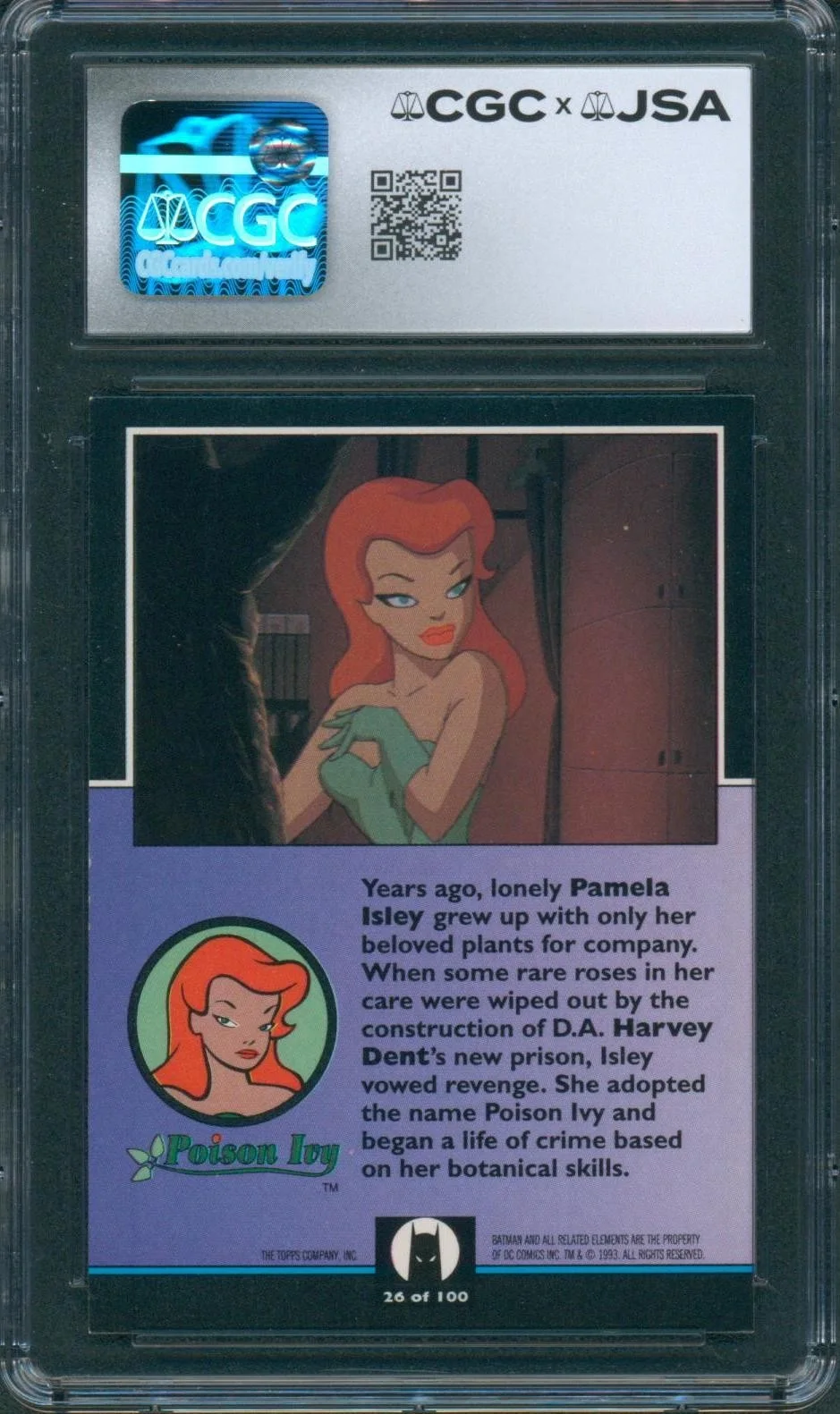 Diane Pershing — Diane Pershing Signed Card Batman Animated Series Poison Ivy Auto CGC x JSA SLAB, image 2