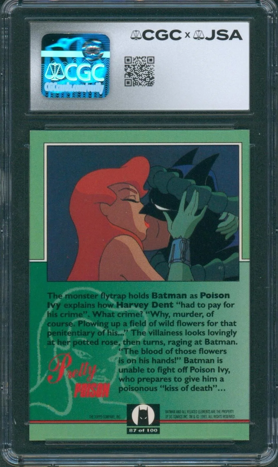 Diane Pershing — Diane Pershing Signed Card Batman Animated Series Poison Ivy Auto CGC x JSA SLAB, изображение 2
