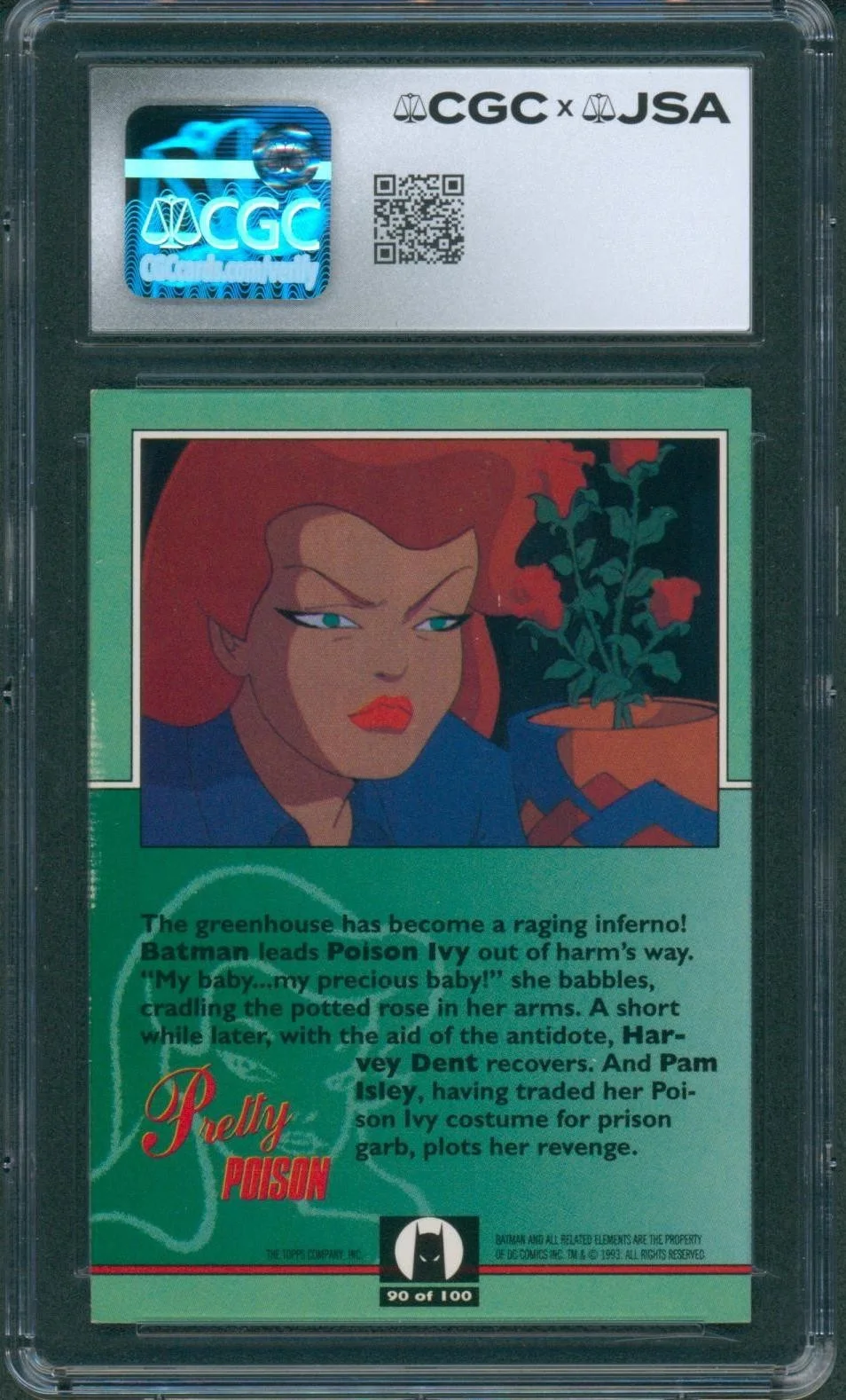 Diane Pershing — Diane Pershing Signed Card Batman Animated Series Poison Ivy Auto CGC x JSA SLAB, image 2