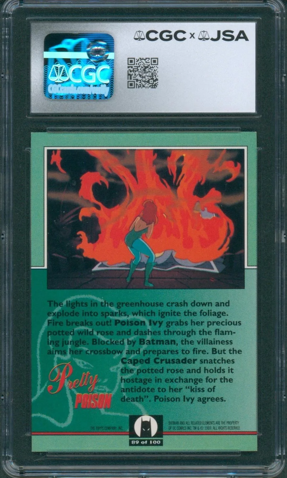 Diane Pershing — Diane Pershing Signed Card Batman Animated Series Poison Ivy Auto CGC x JSA SLAB, изображение 2