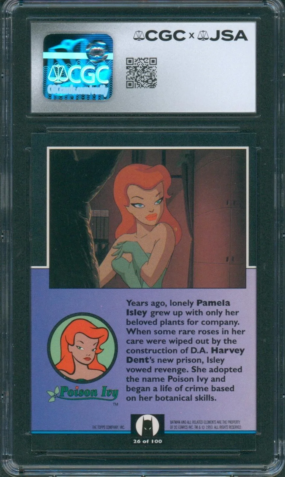 Diane Pershing — Diane Pershing Signed Card Batman Animated Series Poison Ivy (9) CGC x JSA SLAB, image 2