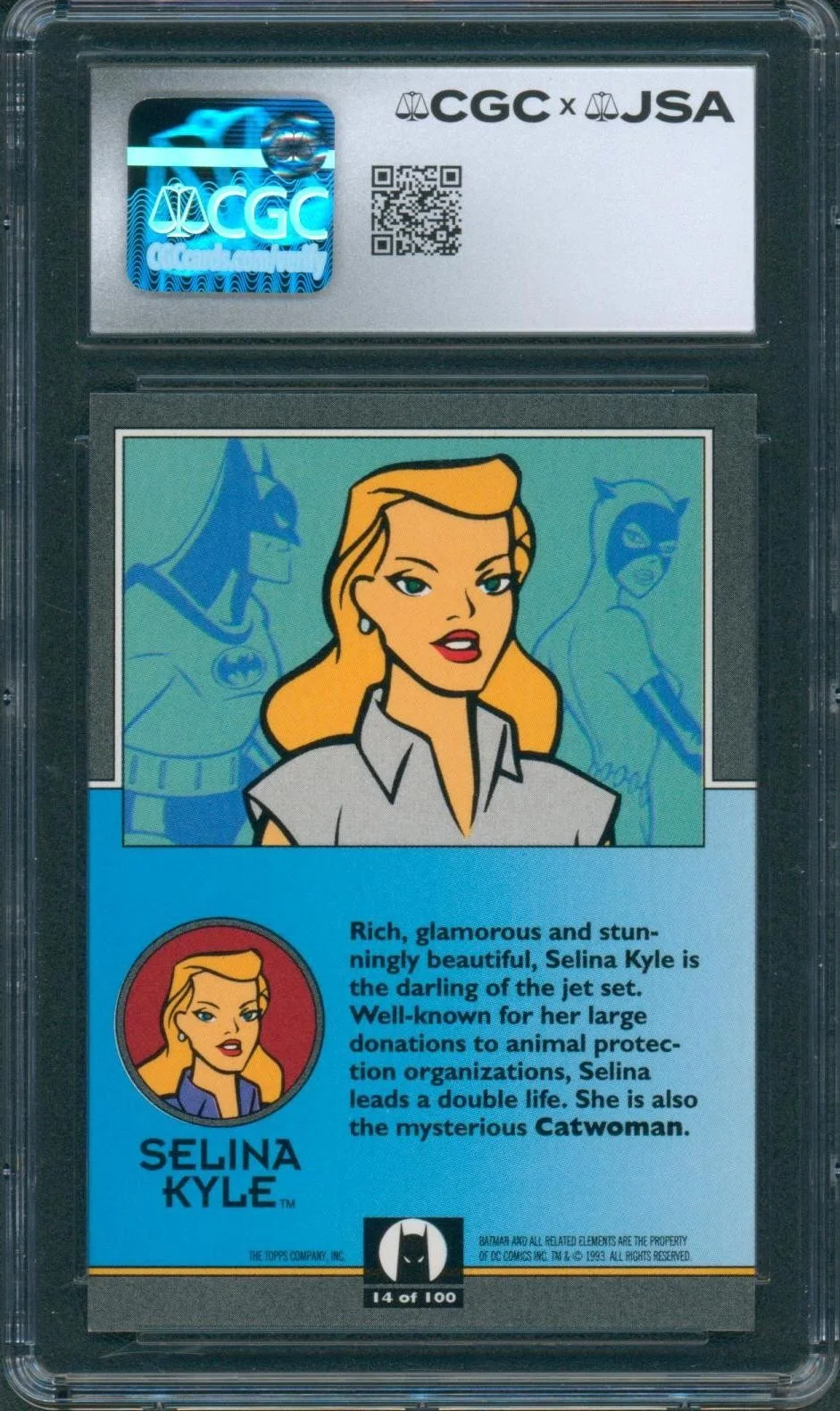 Adrienne Barbeau — Adrienne Barbeau Signed Card Batman Animated Selina Kyle Mint 10 CGC x JSA SLAB, image 2