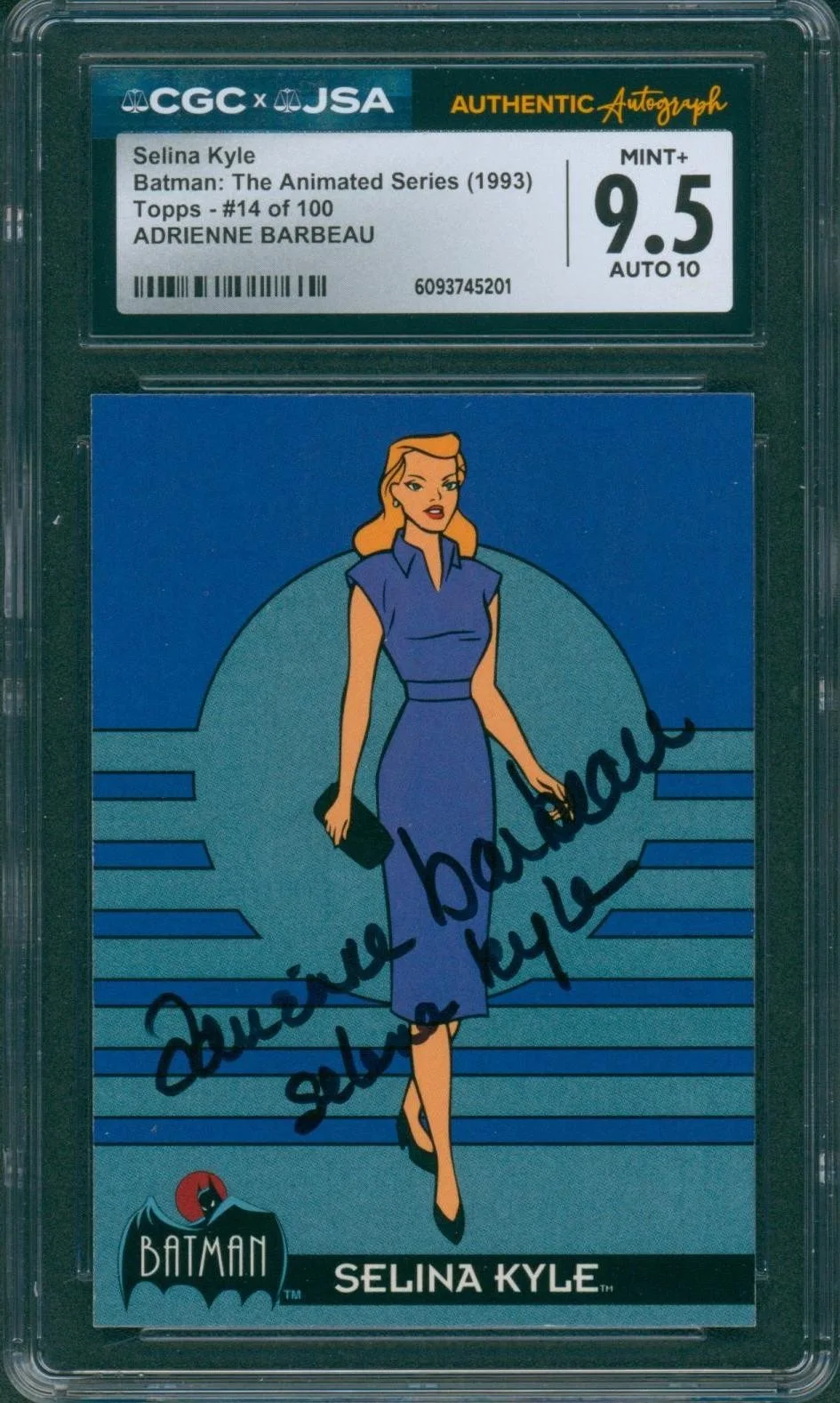 Adrienne Barbeau — Adrienne Barbeau Signed Card Batman Animated Selina Kyle 9.5 CGC x JSA SLAB