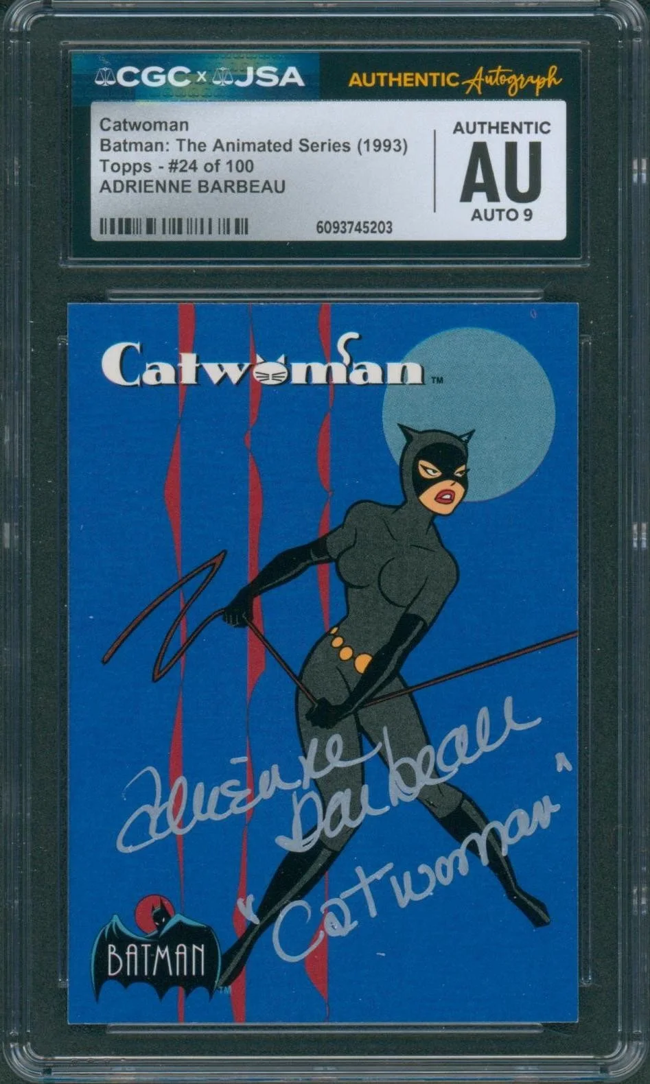 Adrienne Barbeau — Adrienne Barbeau Signed Card Batman Animated Series Catwoman Auto CGC x JSA SLAB