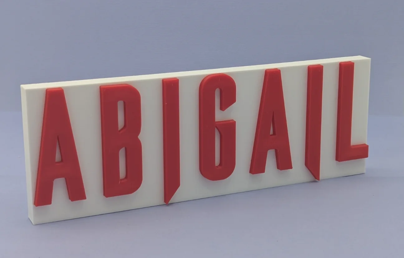 Abigail - 3D printed logo for desk or wall mount., image 3