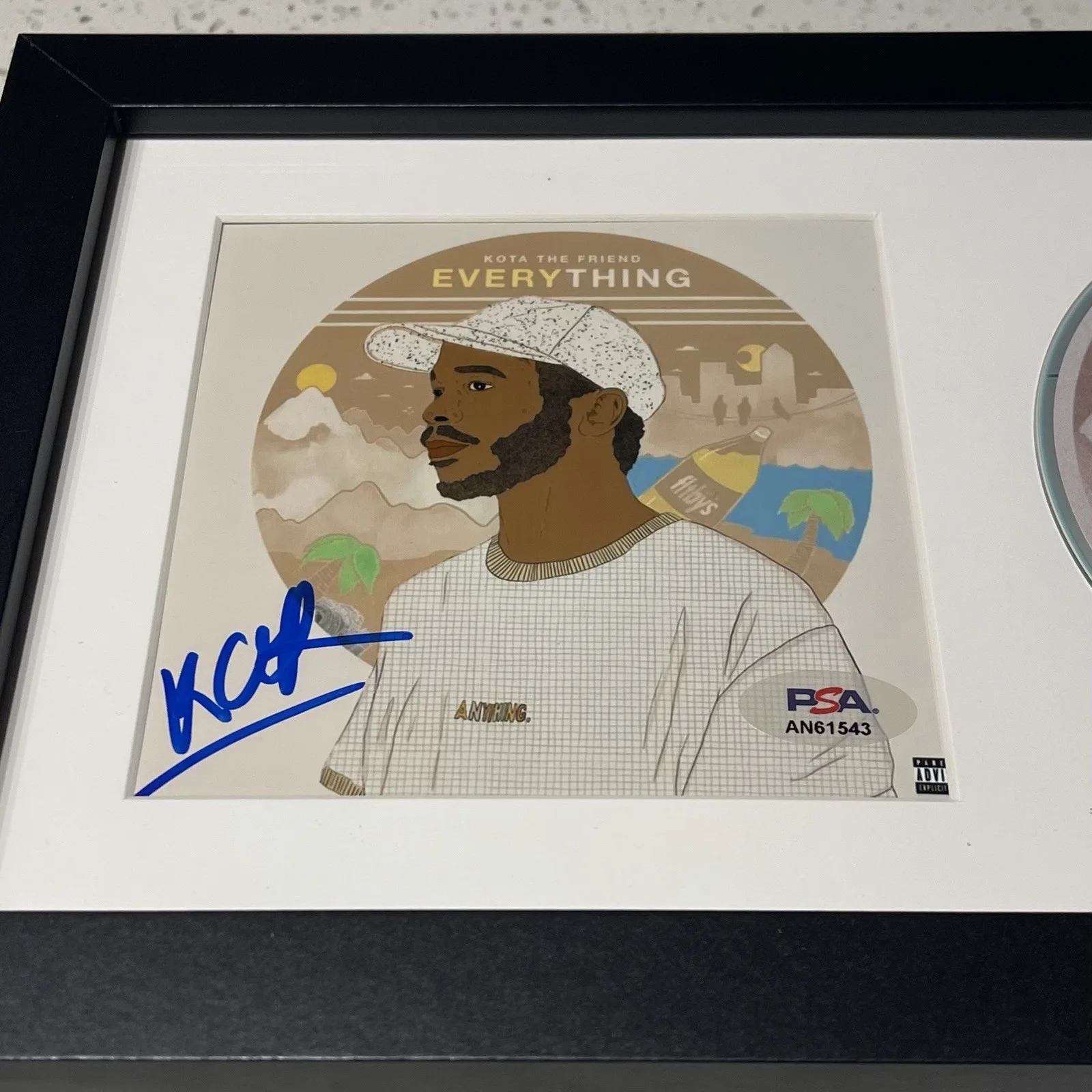 KOTA THE FRIEND SIGNED EVERYTHING CD ALBUM AUTOGRAPH FRAMED RAPPER PSA COA, image 2