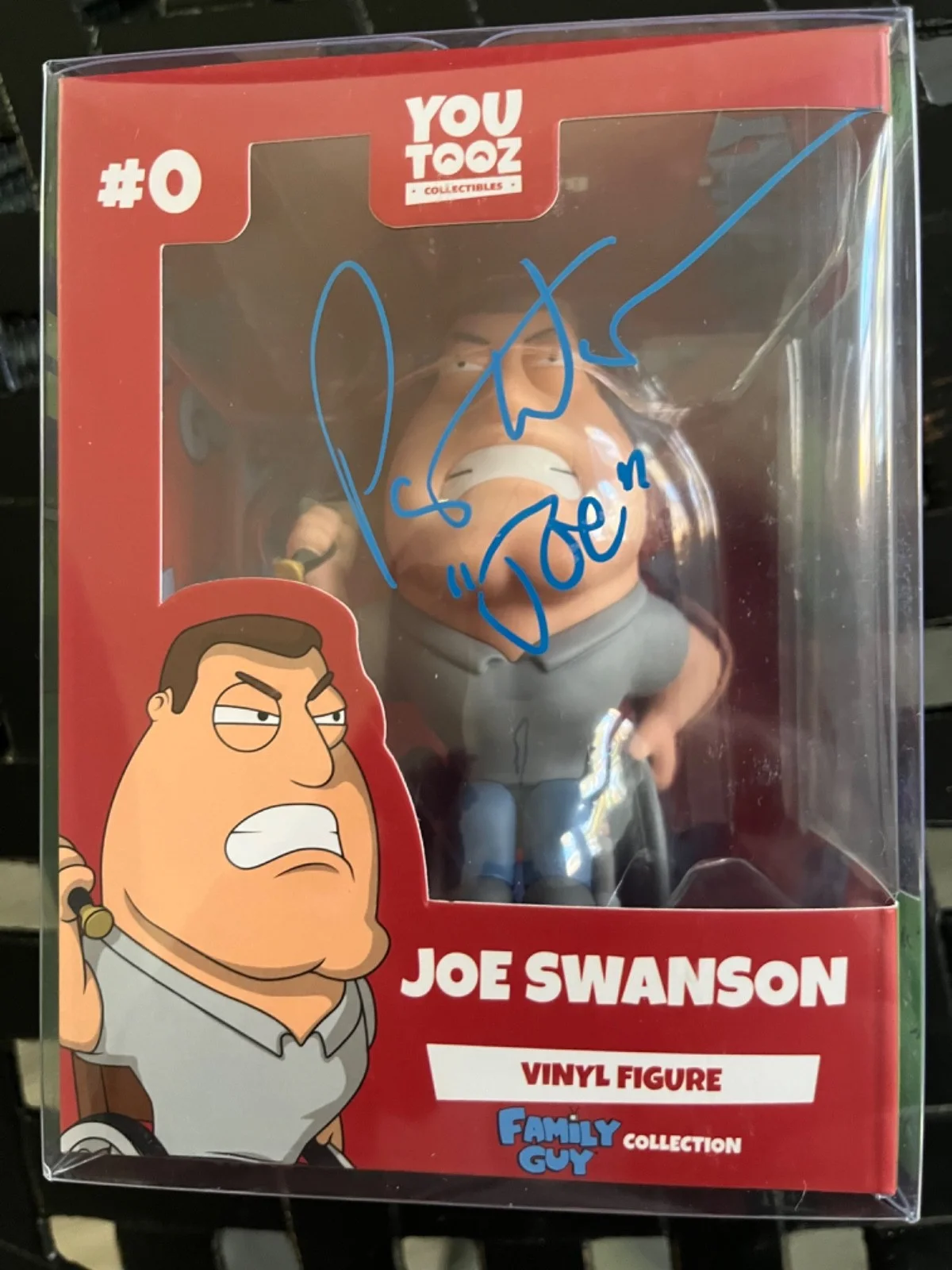 Patrick Warburton — Patrick Warburton Signed Autographed Joe Swanson YouTooz Figure Joe Inscription