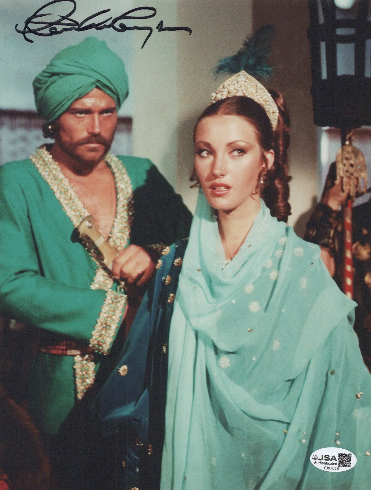 PATRICK WAYNE — PATRICK WAYNE Signed SINBAD AND THE EYE OF THE TIGER 8x10 Photo Autograph JSA