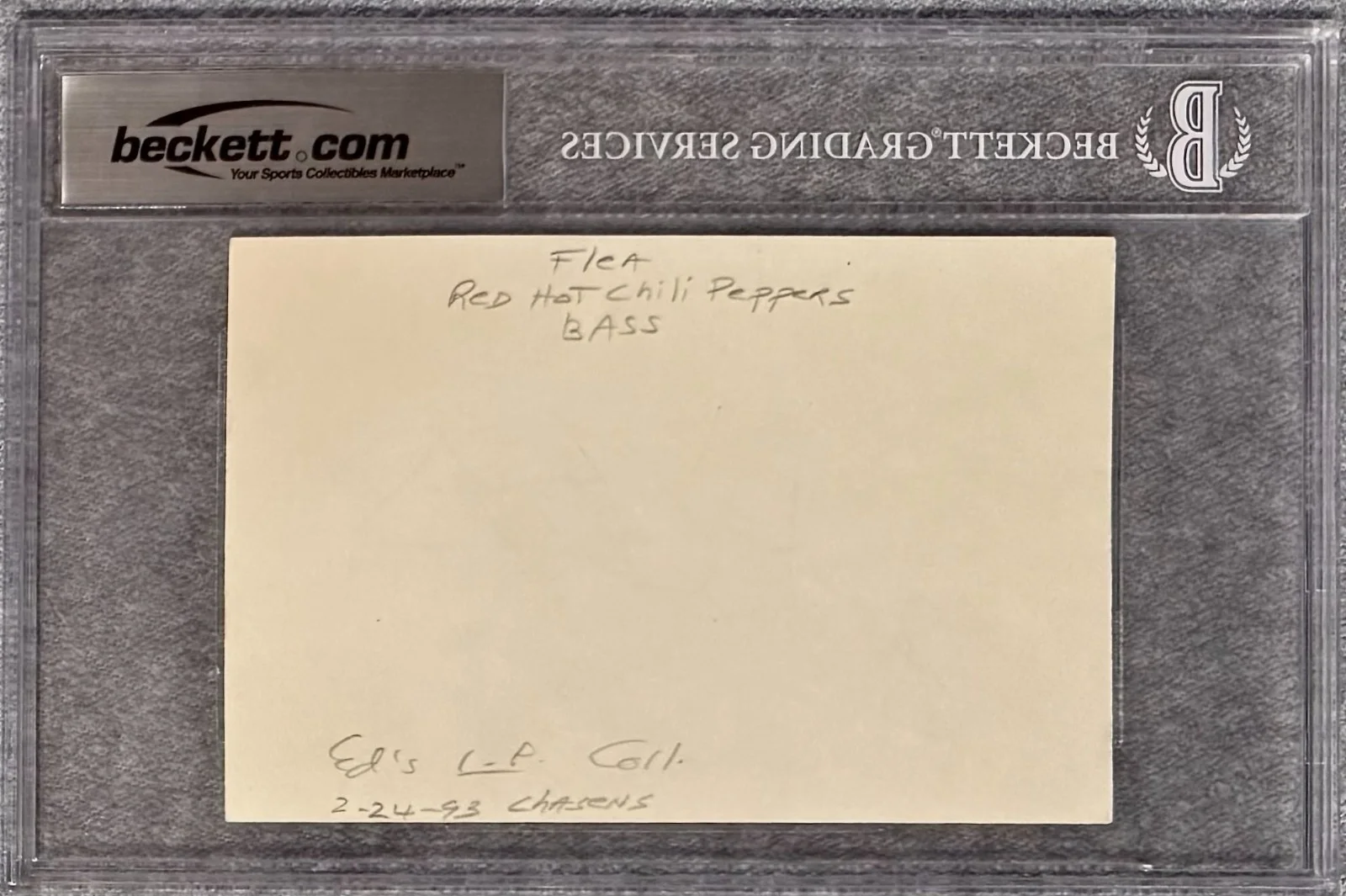 FLEA Signed Autographed 4"x6" INDEX CARD Bassist RED HOT CHILI PEPPERS BECKETT, изображение 4