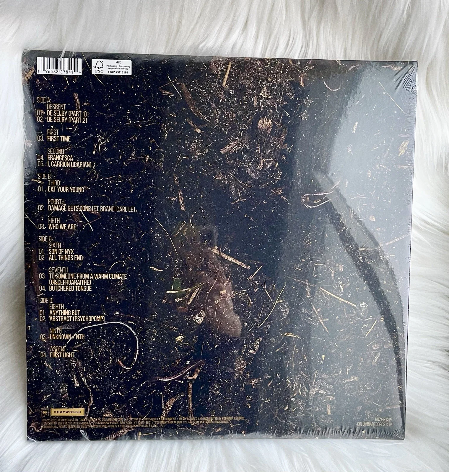 HOZIER 🌼 Unreal Unearth SIGNED AUTOGRAPH Art Card Insert & 2LP Vinyl SEALED, изображение 3