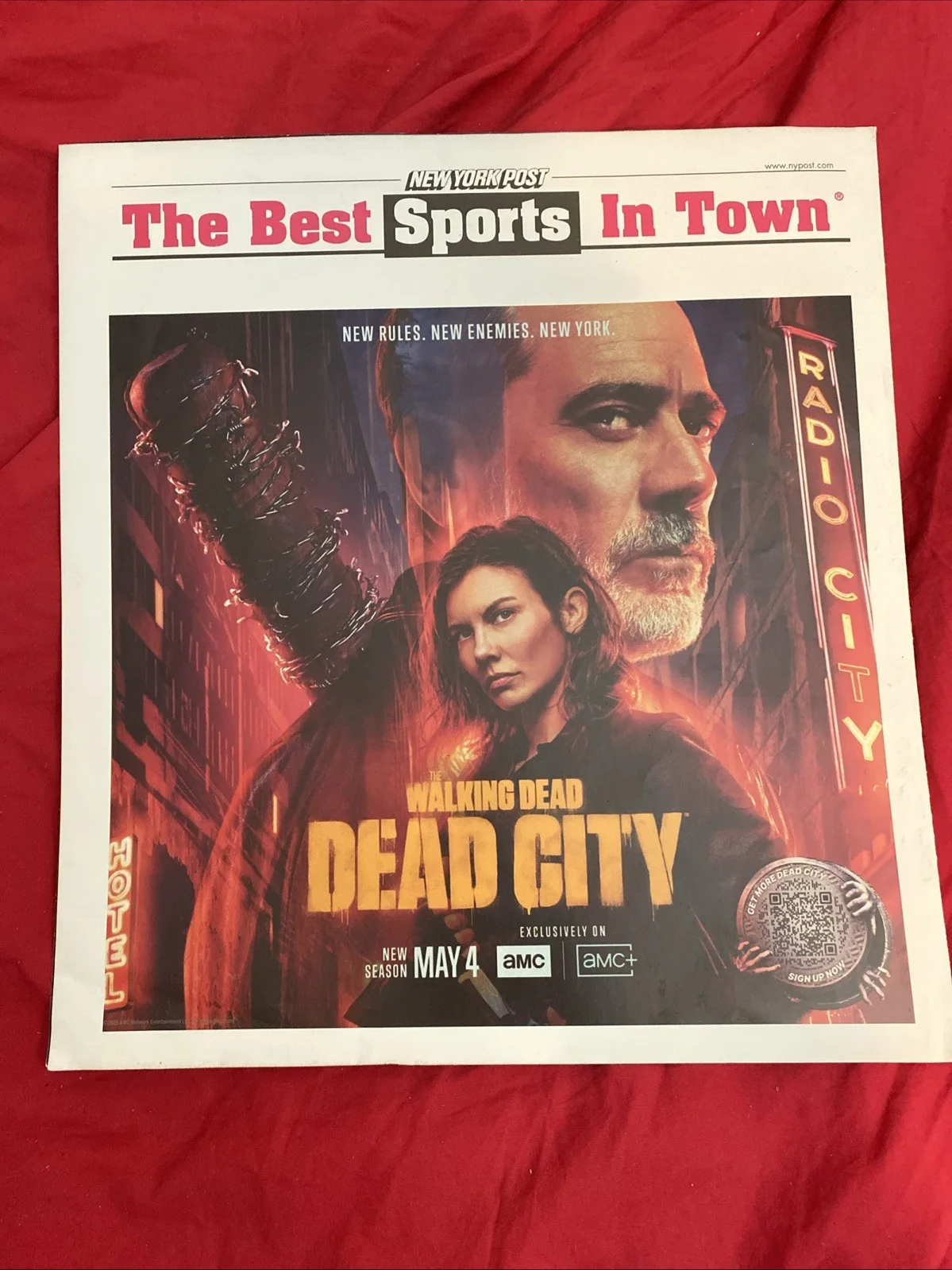 Scott M. Gimple, Dascha Polanco, Kim Coates, Gaius Charles — The Walking Dead Dead City Signed New York Post Cast Promotional Newspaper, image 2