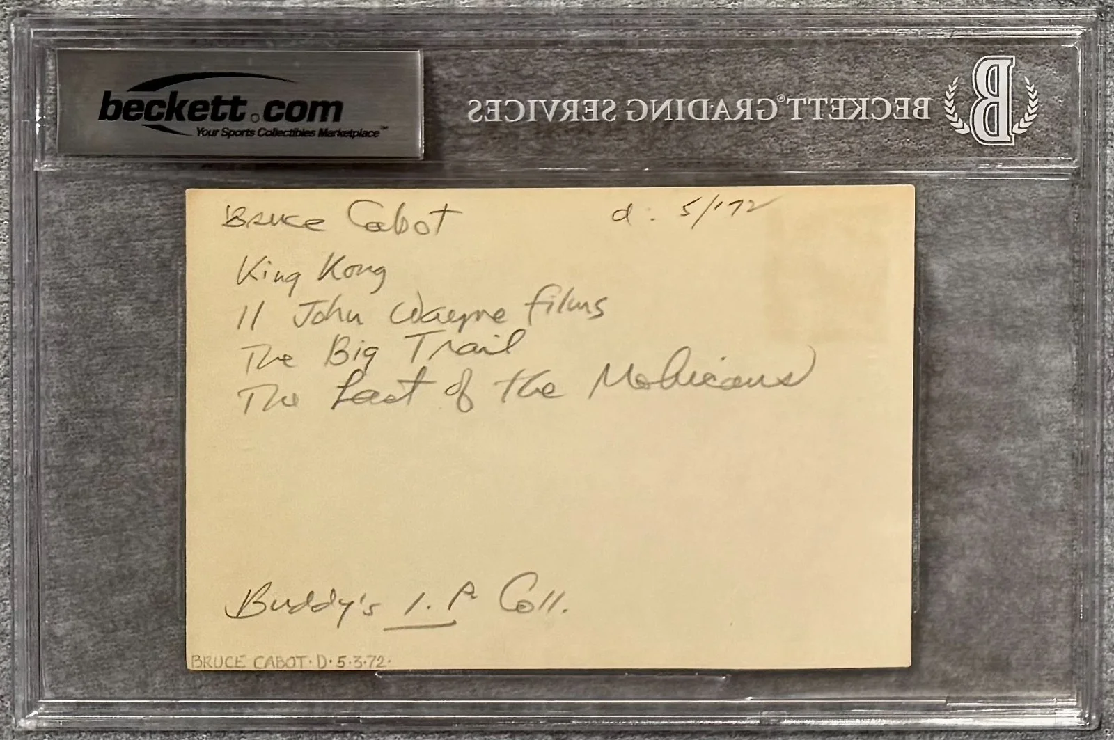 Bruce Cabot — BRUCE CABOT Signed Autograph 4"x 6" INDEX CARD KING KONG Big Jake CHISUM BECKETT, изображение 2