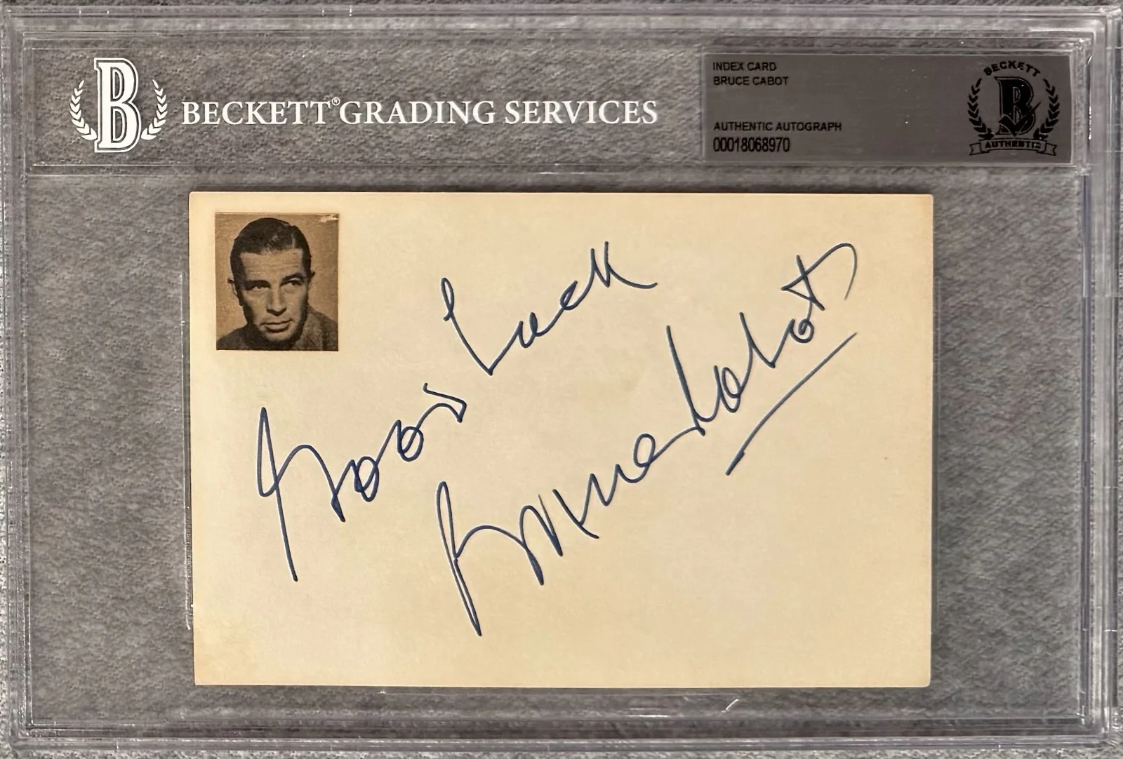 Bruce Cabot — BRUCE CABOT Signed Autograph 4"x 6" INDEX CARD KING KONG Big Jake CHISUM BECKETT, изображение 3