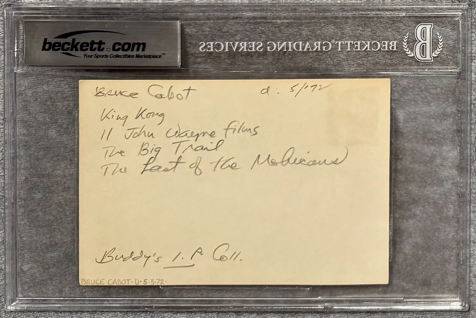 Bruce Cabot — BRUCE CABOT Signed Autograph 4"x 6" INDEX CARD KING KONG Big Jake CHISUM BECKETT, изображение 4