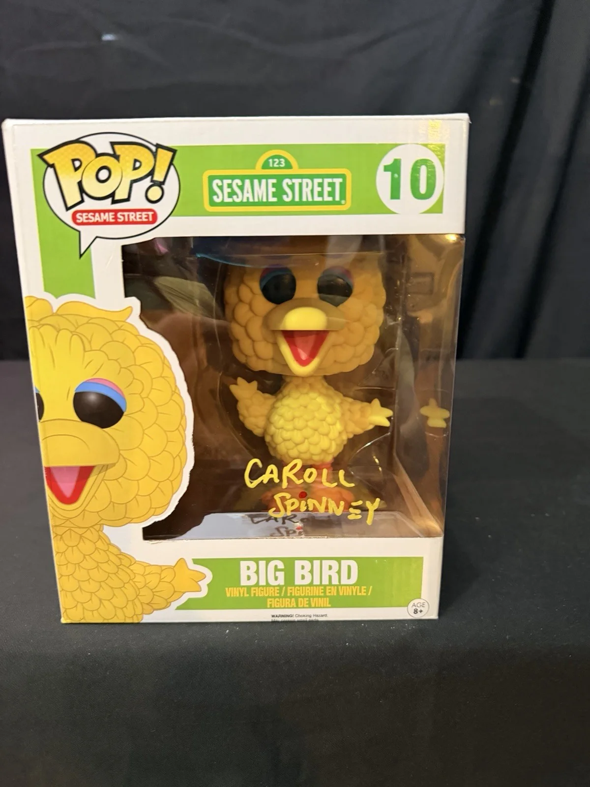 CAROLL SPINNEY — CAROLL SPINNEY SIGNED BIG BIRD POP FUNKO FIGURE SESAME STREET PROOF JSA