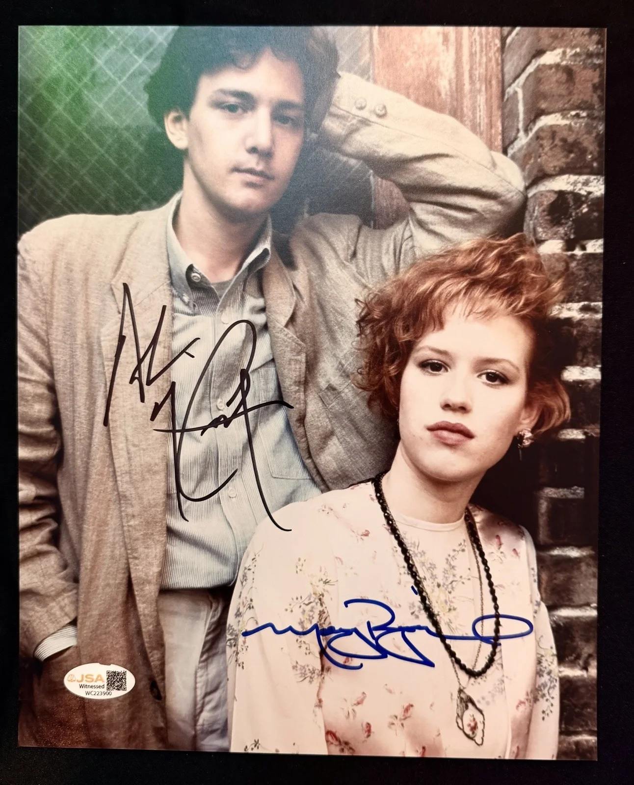 Andrew Mccarthy, Molly Ringwald — Pretty in Pink 8x10 Cast x2 McCarthy Ringwald Signed Photo JSA Certified Autogra