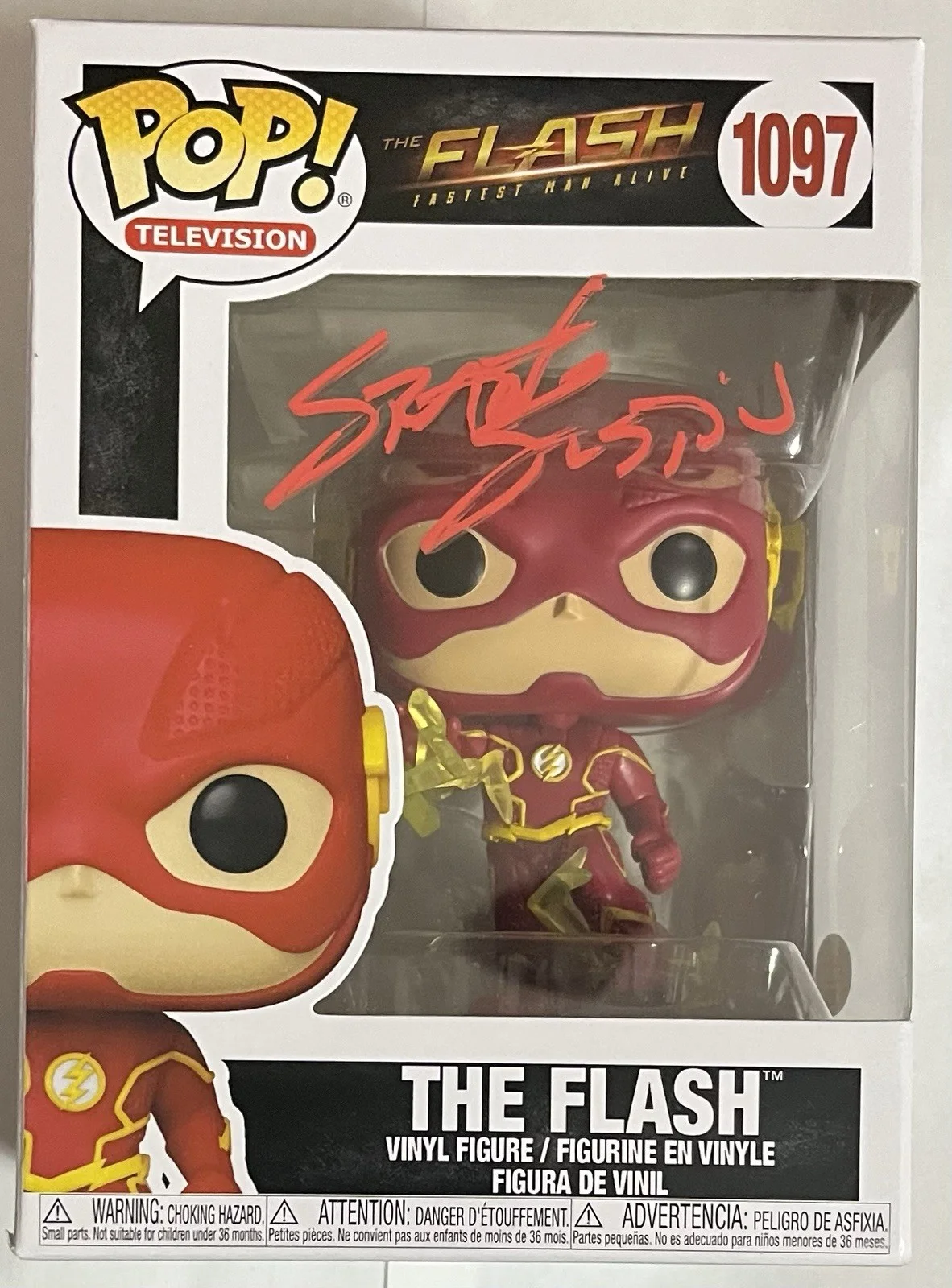 Grant Gustin — Grant Gustin Signed Autographed The Flash Funko Pop #713 JSA’d In Hard Stack., image 2
