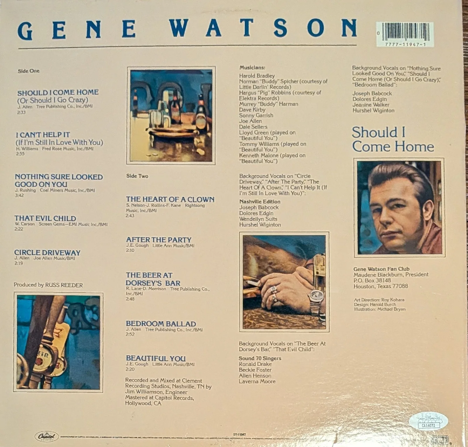 Gene Watson Signed Vinyl LP Record Album Autographed JSA COA Country Music, image 2