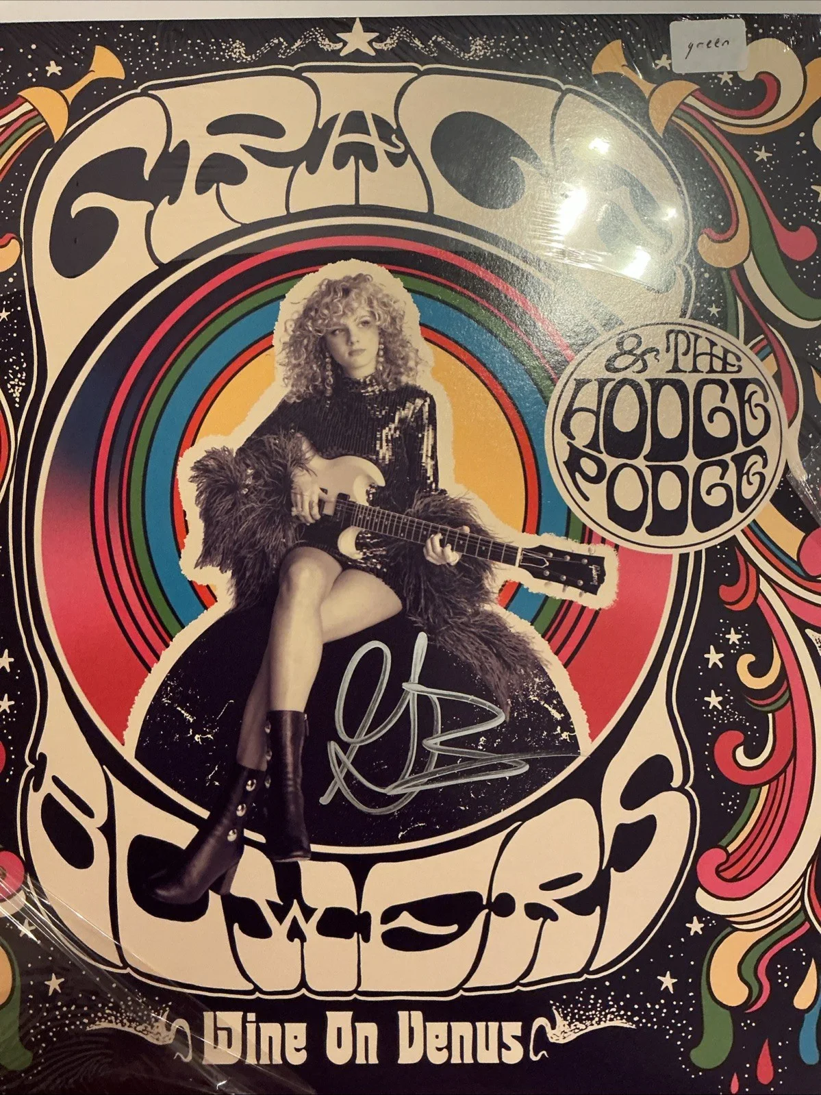Grace Bowers Signed Wine On Venus 12" Vinyl LP Green (L/E Record), image 2