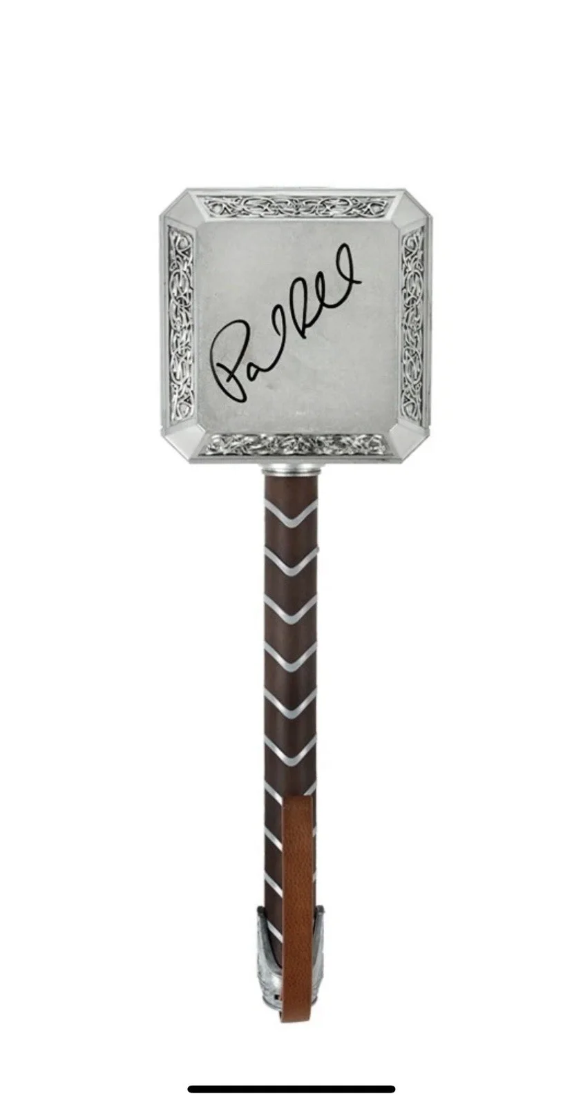 Samuel L. Jackson, Karen Gillan, Paul Rudd, Paul Bettany — Avengers Autographed Marvel Legends Thor Mjolnir 1:1 Scale Prop Replica Hammer, image 3