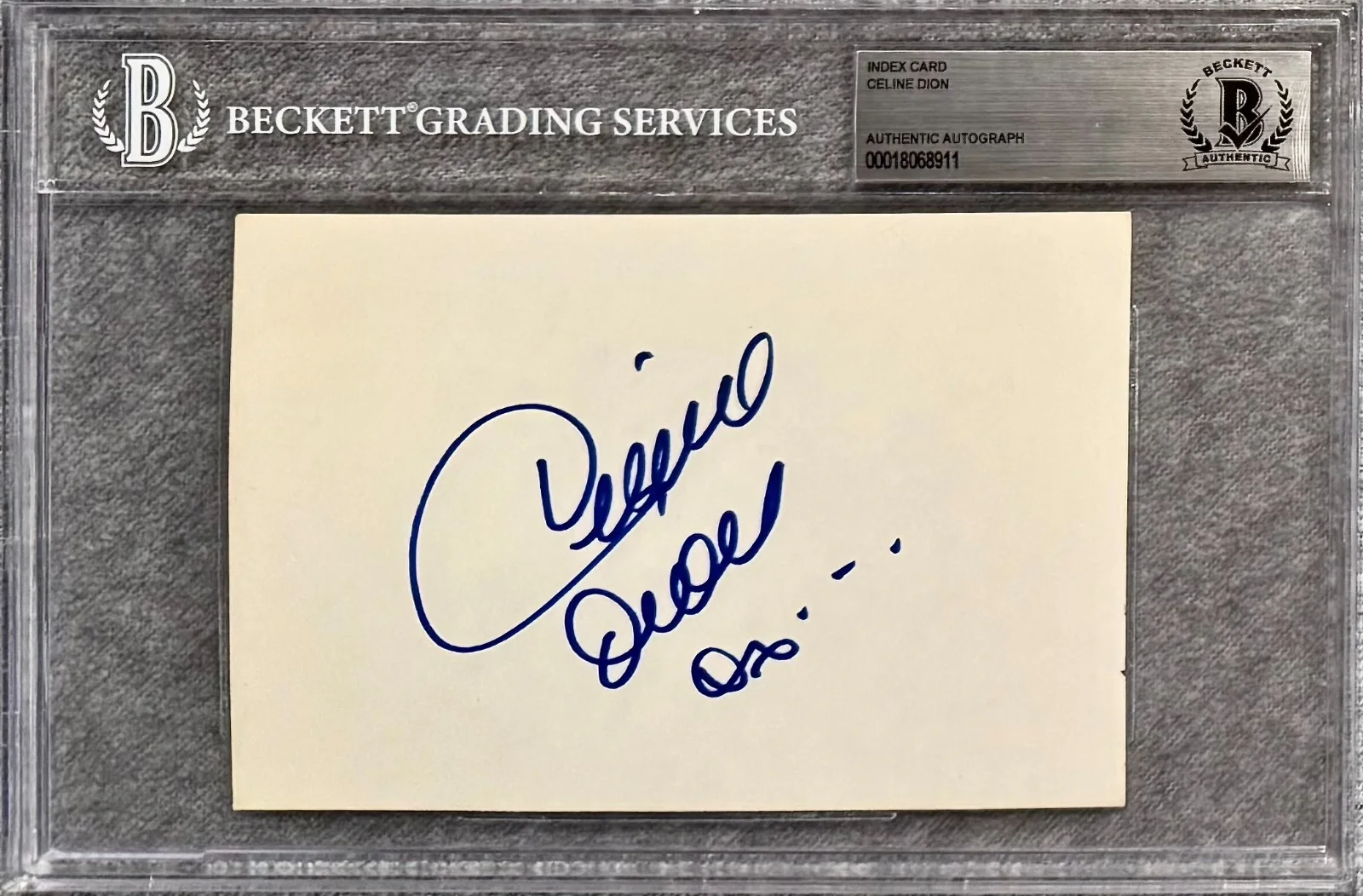 CELINE DION Signed Autographed 4"x6" INDEX CARD 1993 The Power of Love BECKETT, изображение 3