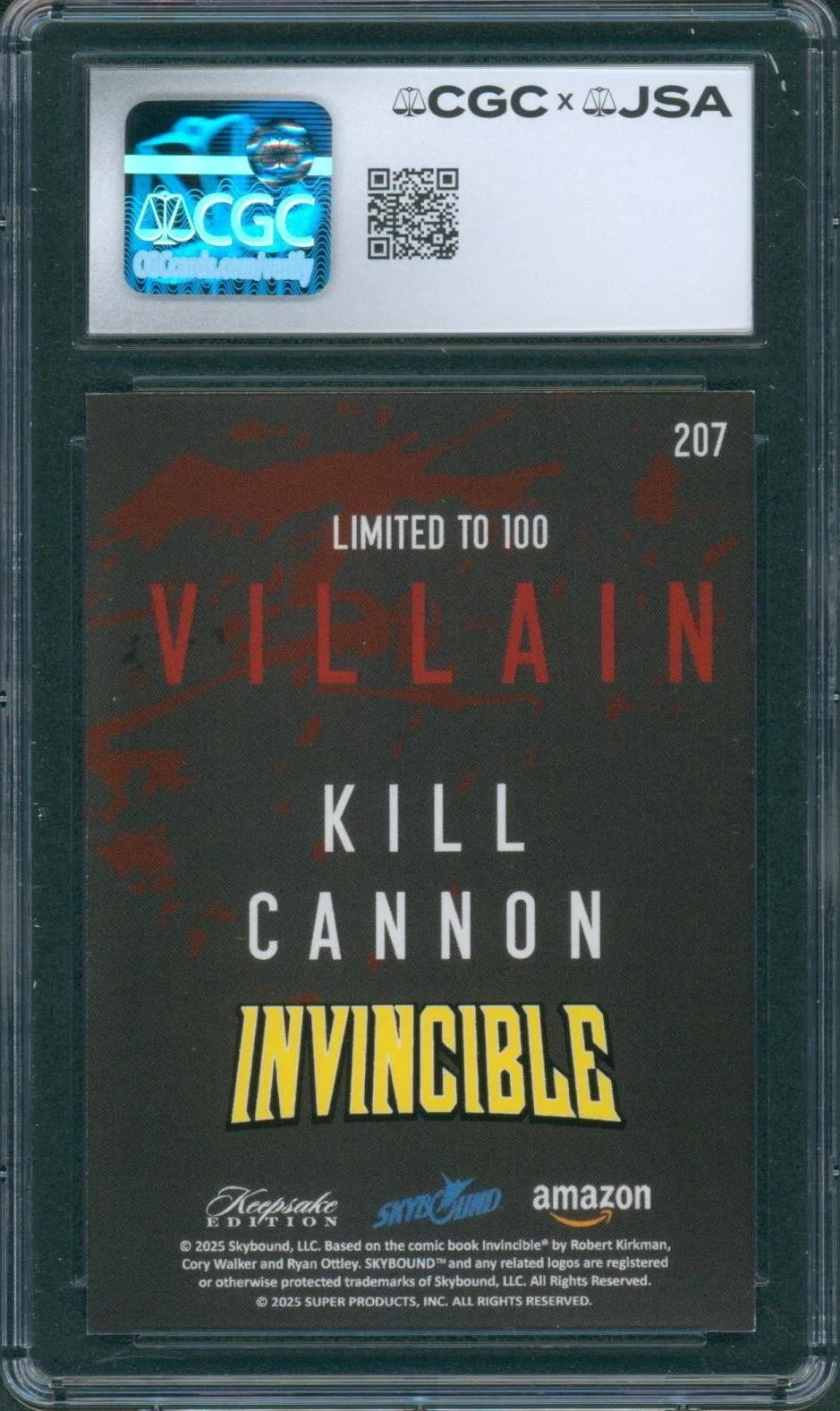 Fred Tatasciore — Fred Tatasciore Signed Card Invincible Kill Cannon Mint 9 SDCC CGC x JSA SLAB, image 2