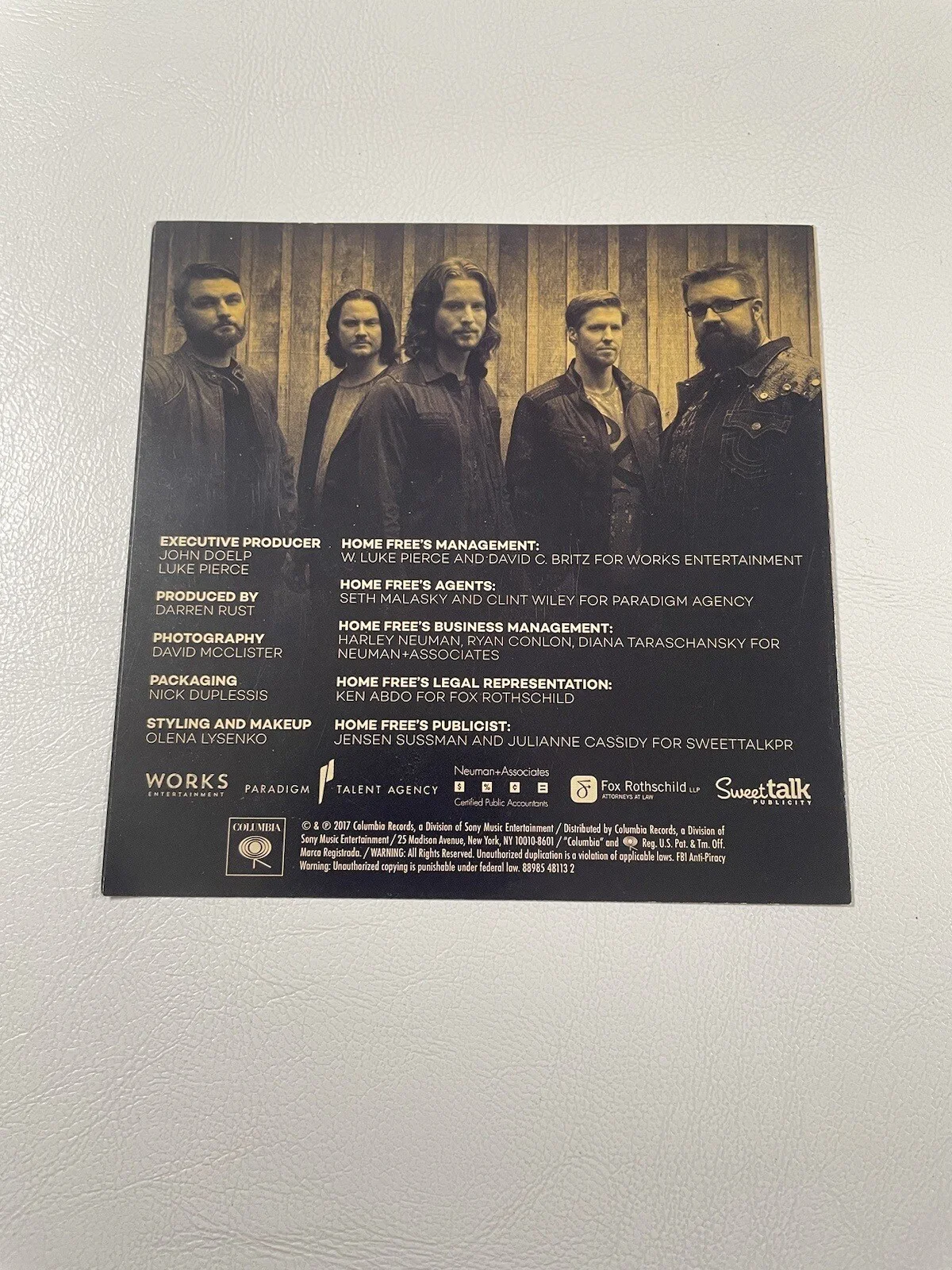 Home Free Timeless Signed Cd Insert Booklet Only Country Band No Disc 2017, image 4