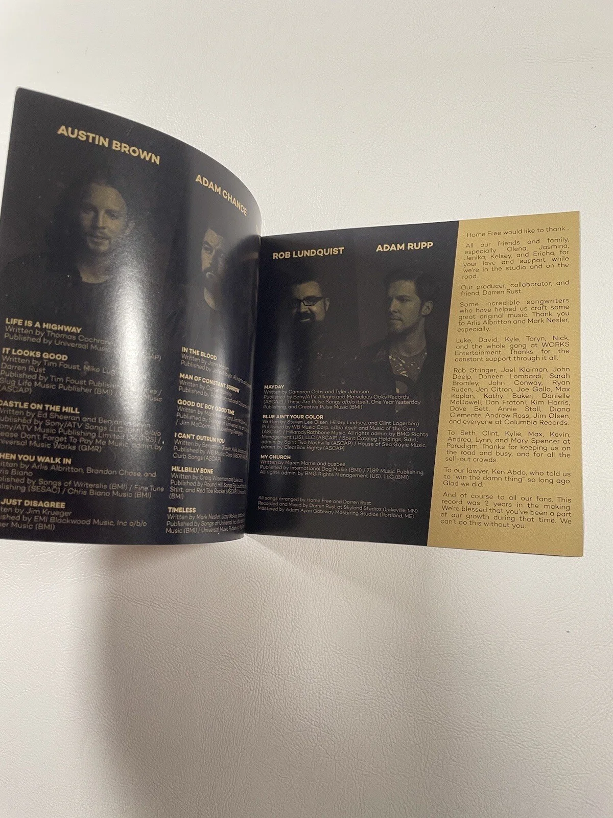 Home Free Timeless Signed Cd Insert Booklet Only Country Band No Disc 2017, image 5