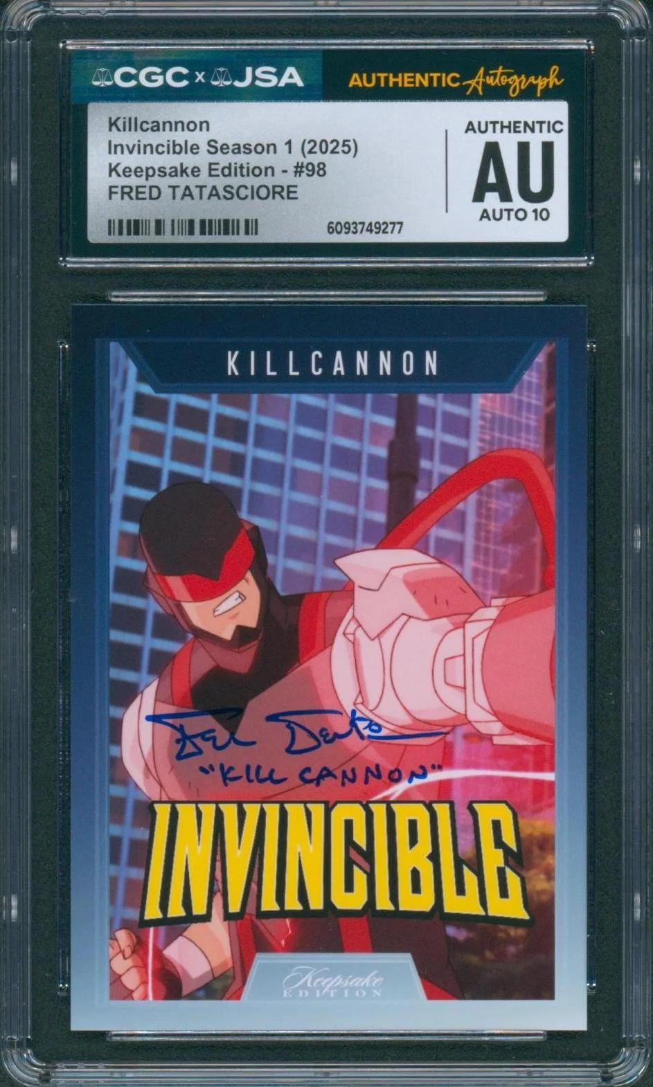 Fred Tatasciore — Fred Tatasciore Signed Card Invincible Kill Cannon Autograph CGC x JSA SLAB