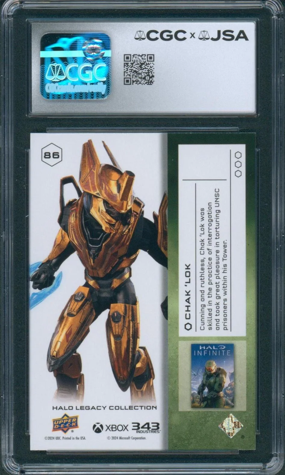 Fred Tatasciore — Fred Tatasciore Signed Card Halo Legacy Chak 'Lok Gem Mint 10 CGC x JSA SLAB, изображение 2