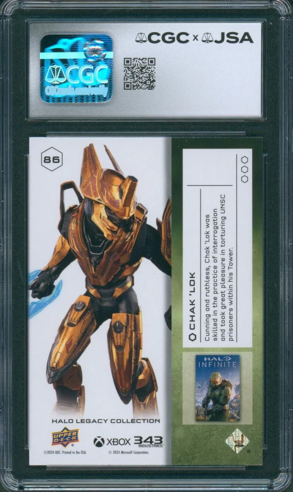 Fred Tatasciore — Fred Tatasciore Signed Card Halo Legacy Chak 'Lok Gem Mint 10 CGC x JSA SLAB, изображение 2