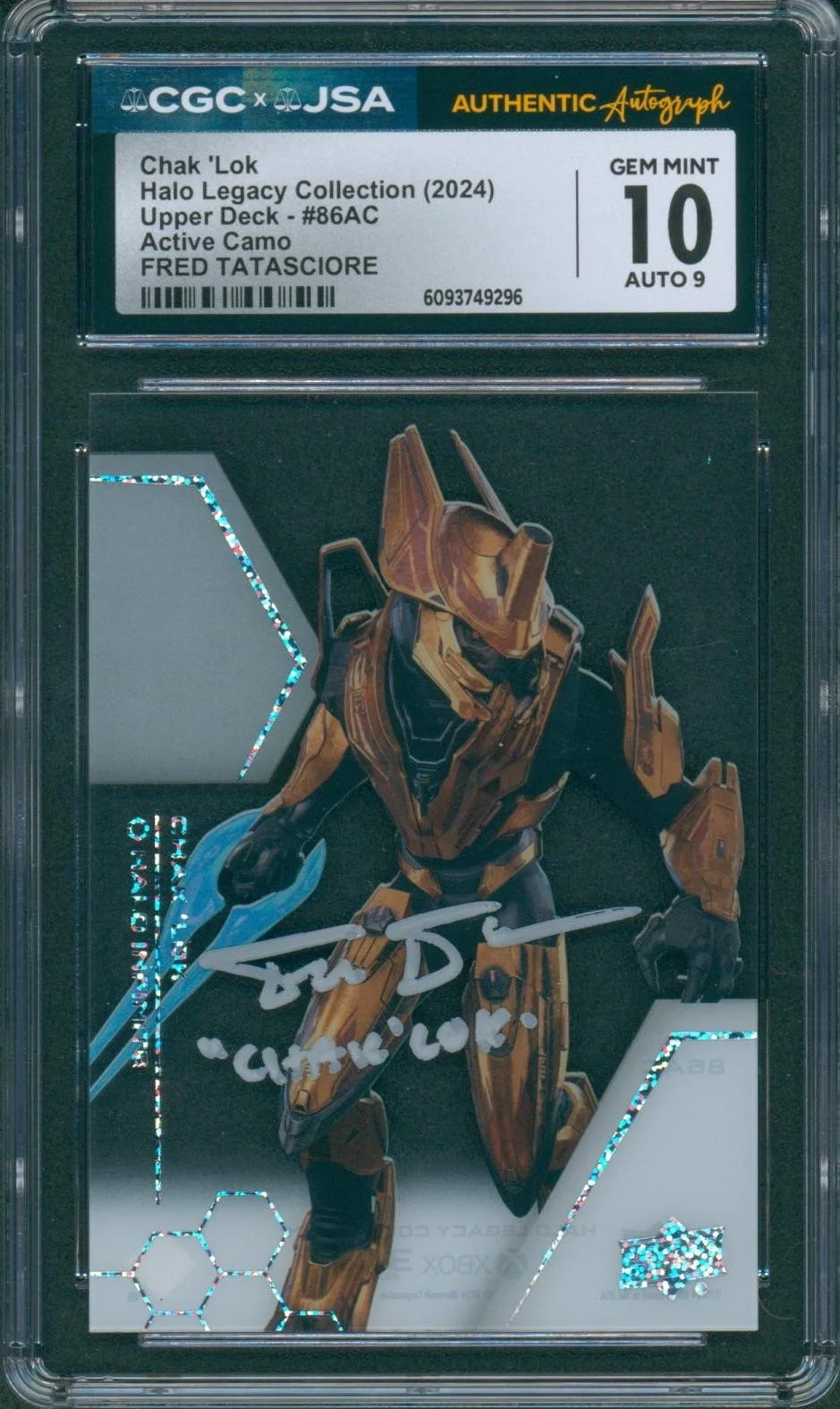 Fred Tatasciore — Fred Tatasciore Signed Card Halo Legacy Chak 'Lok Gem Mint 10 CGC x JSA SLAB