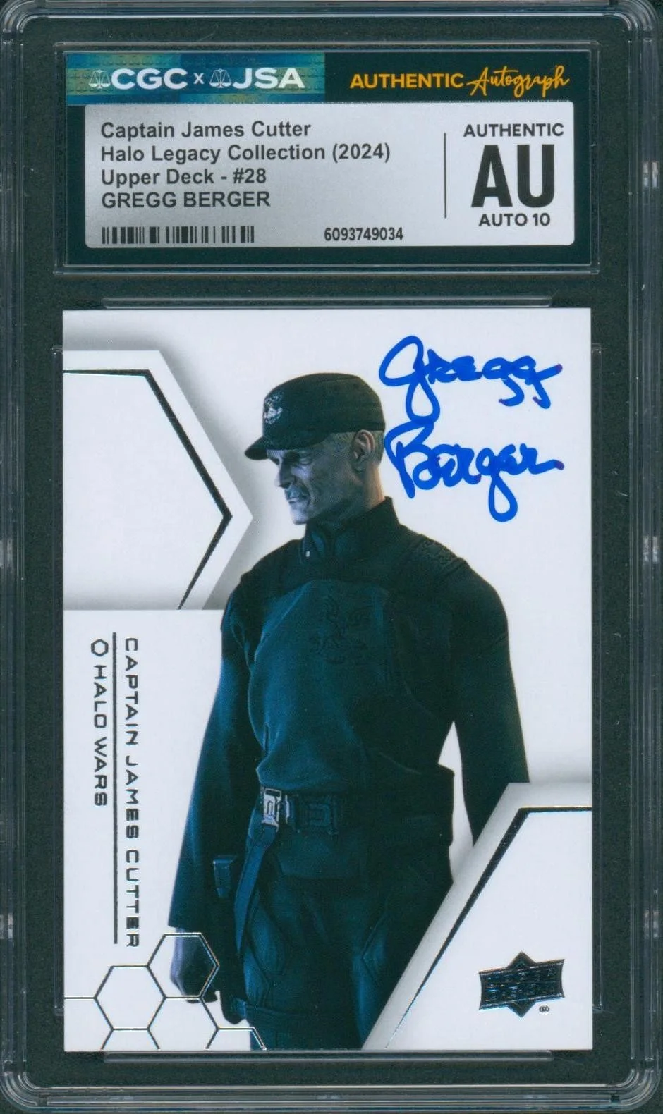 Gregg Berger — Gregg Berger Signed Card Halo Legacy Captain James Cutter Auto CGC x JSA SLAB