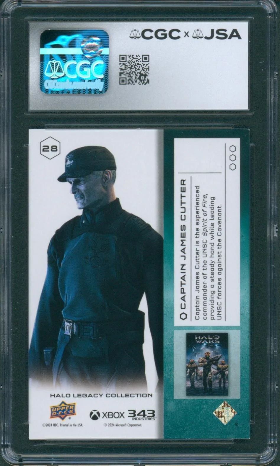 Gregg Berger — Gregg Berger Signed Card Halo Legacy Captain James Cutter Auto CGC x JSA SLAB, image 2