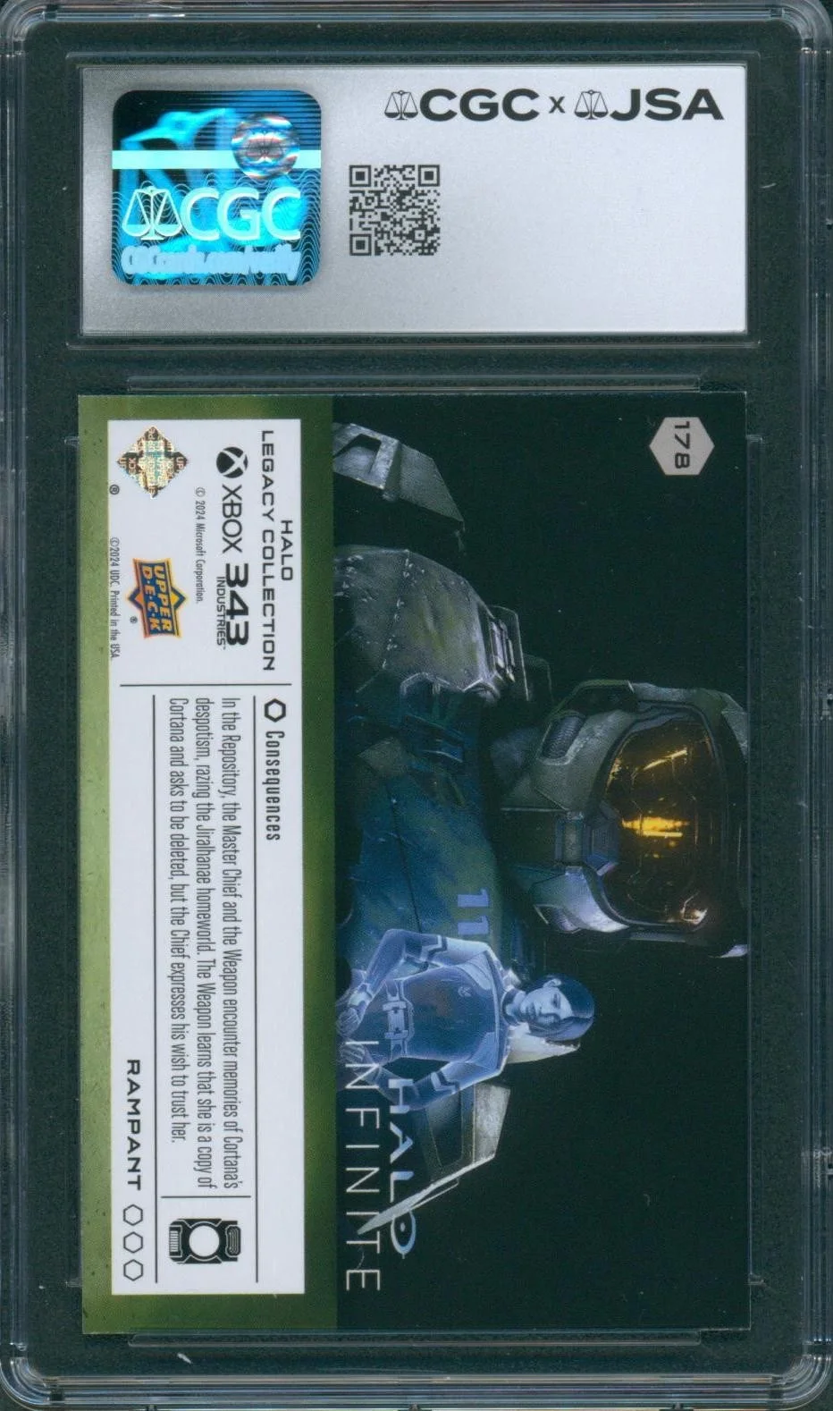 Steve Downes, Jen Taylor — Steve Downes & Jen Taylor Signed Card Halo Legacy Chief/Cortana CGC x JSA SLAB, изображение 2