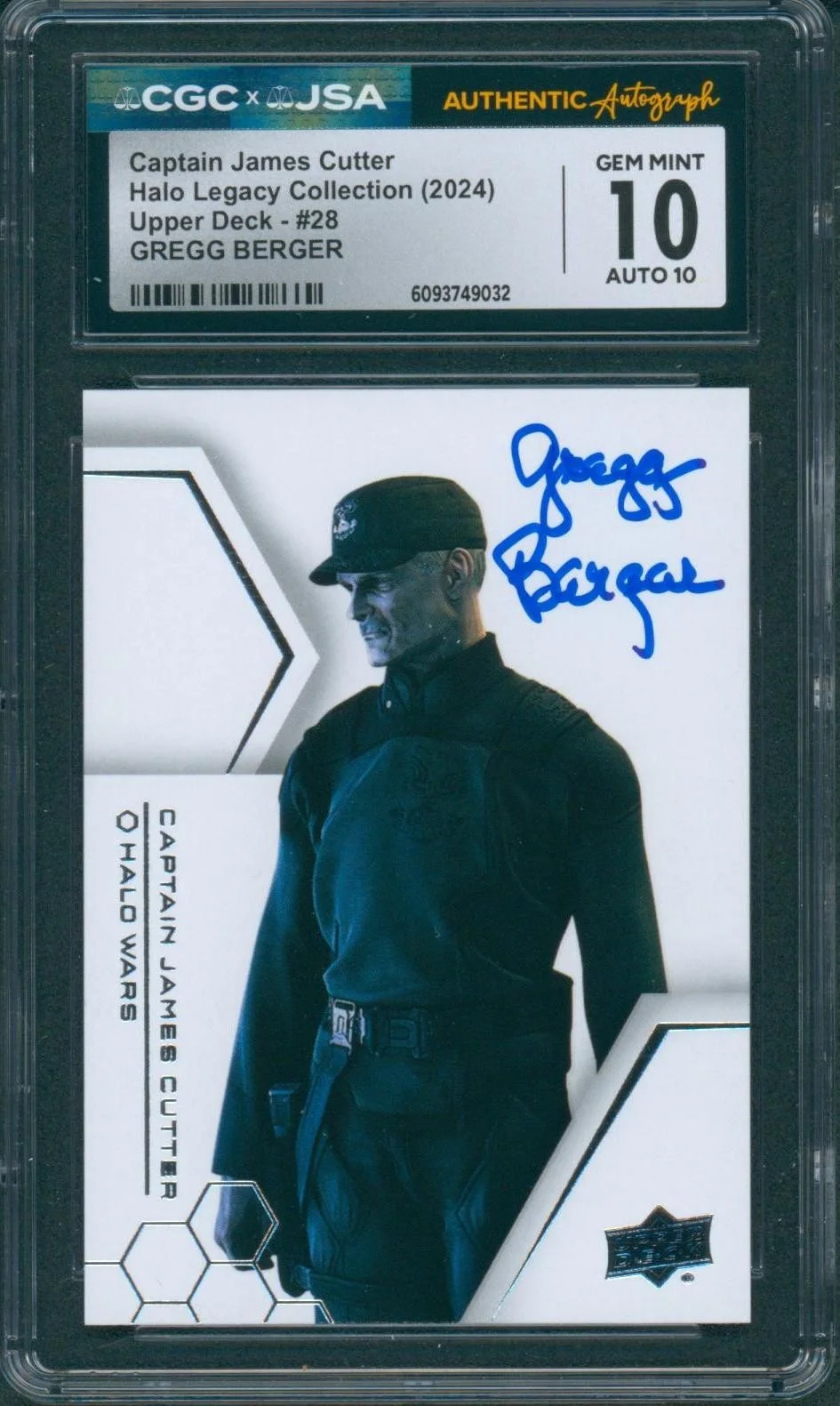 Gregg Berger — Gregg Berger Signed Card Halo Legacy Cpt James Cutter Gem Mint 10 CGC x JSA SLAB