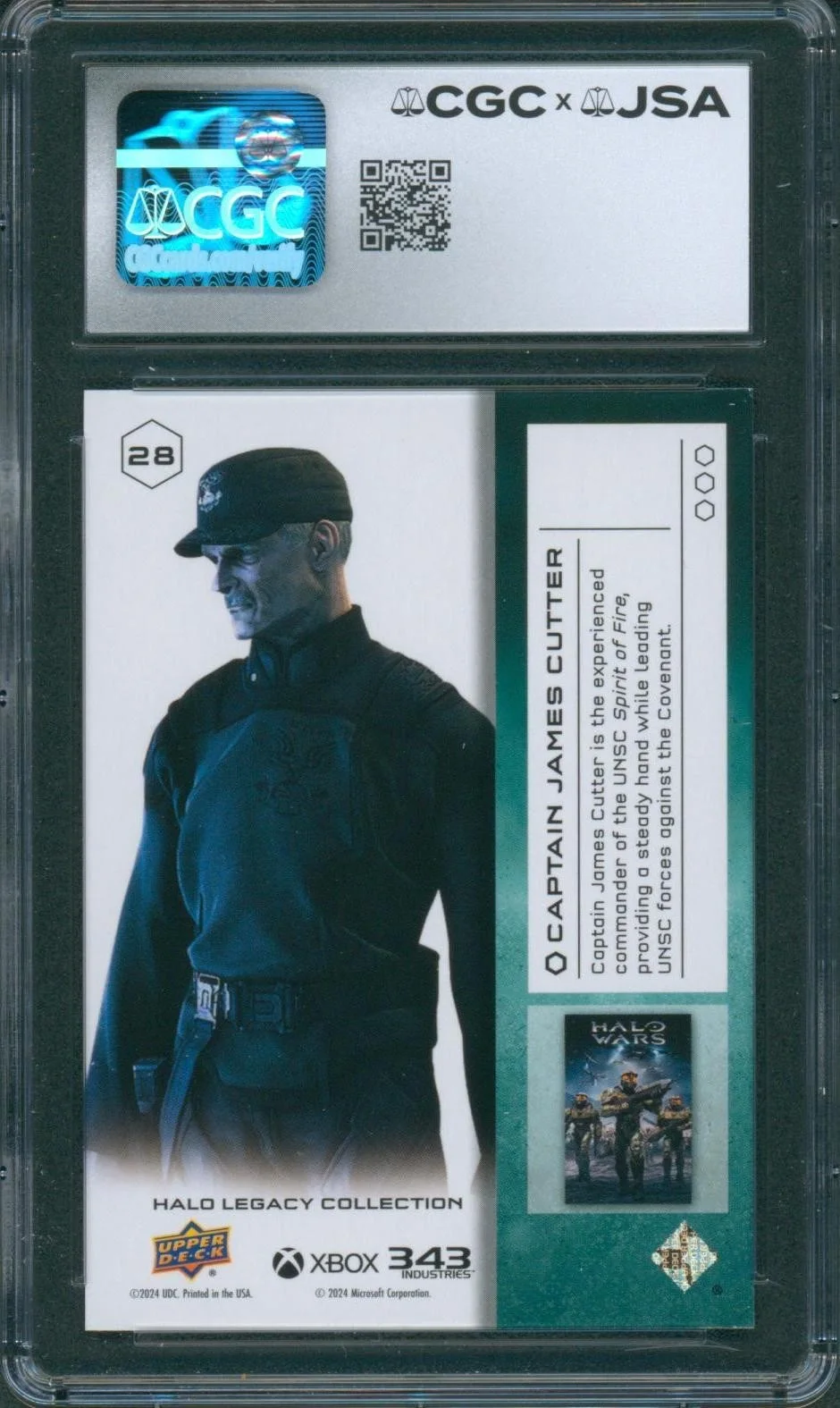 Gregg Berger — Gregg Berger Signed Card Halo Legacy Cpt James Cutter Gem Mint 10 CGC x JSA SLAB, изображение 2