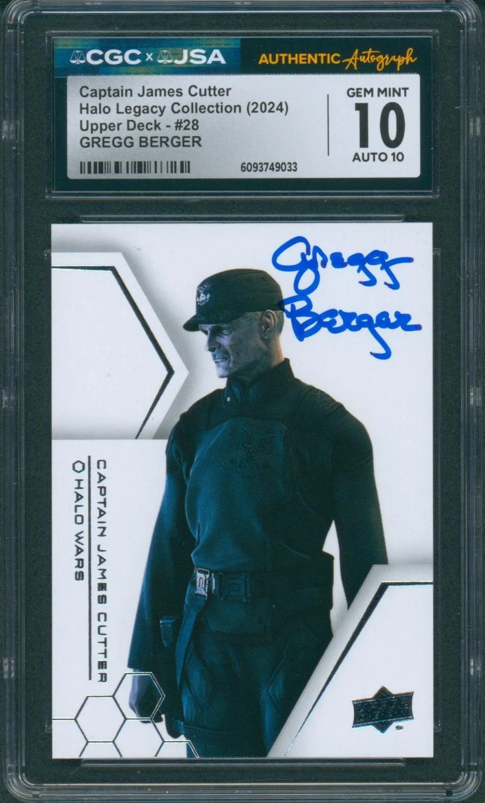 Gregg Berger — Gregg Berger Signed Card Halo Legacy Cpt James Cutter Gem Mint 10 CGC x JSA SLAB