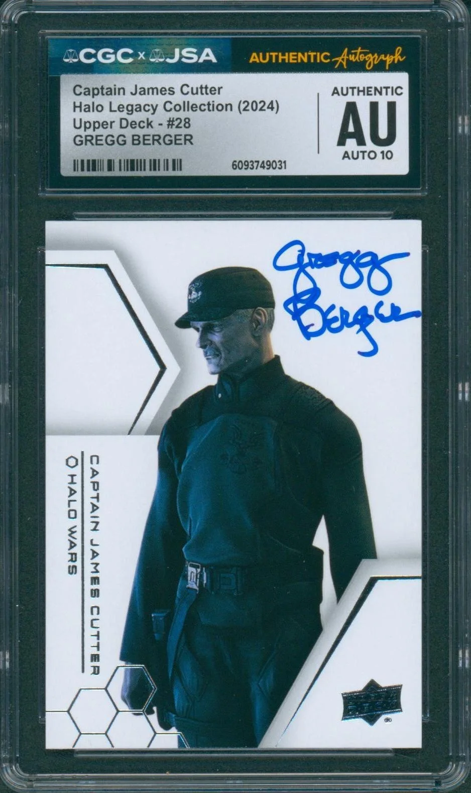 Gregg Berger — Gregg Berger Signed Card Halo Legacy Captain James Cutter Auto CGC x JSA SLAB