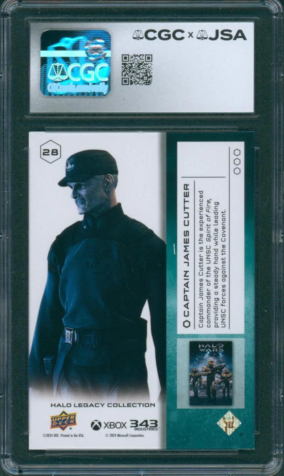 Gregg Berger — Gregg Berger Signed Card Halo Legacy Captain James Cutter Auto CGC x JSA SLAB, изображение 2