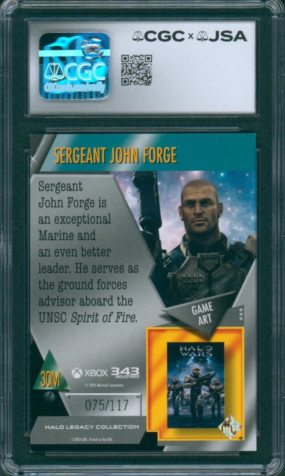 Nolan North — Nolan North Signed Card Halo Legacy Sgt. John Forge Metal Mint 9 CGC x JSA SLAB, изображение 2