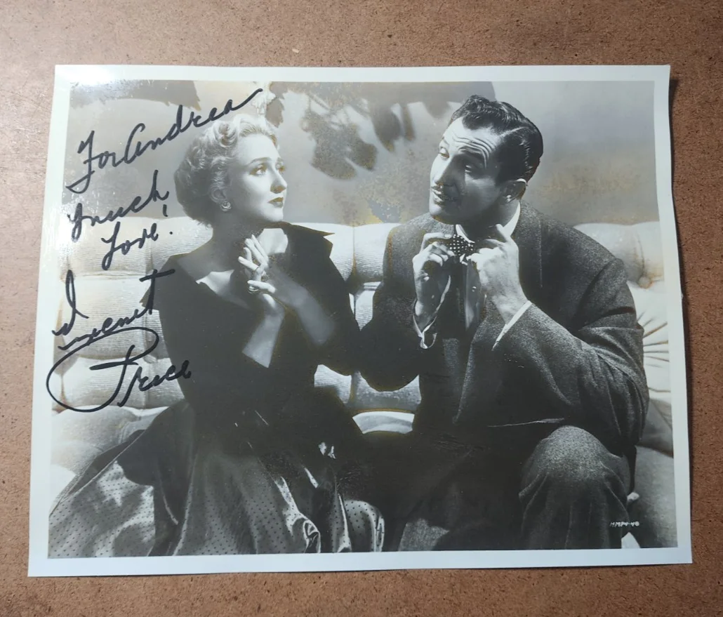 VINCENT PRICE — Vtg VINCENT PRICE Autographed SIGNED Photo w/Celeste Holm - Champagne for Ceasar
