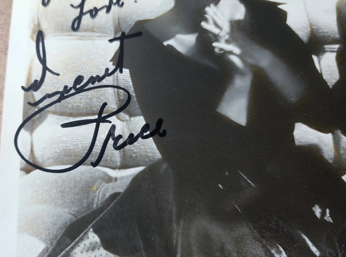 VINCENT PRICE — Vtg VINCENT PRICE Autographed SIGNED Photo w/Celeste Holm - Champagne for Ceasar, image 4